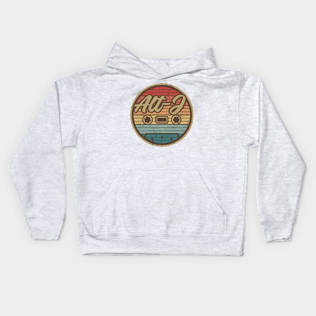 Alt-J Retro Cassette Retro Circle Kids Hoodie by penciltimes